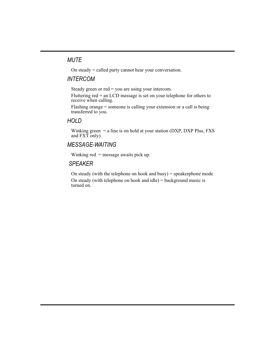 Meaning of asso ci ated light, 12 | Vertical Communications and FXT User Manual | Page 20 / 132