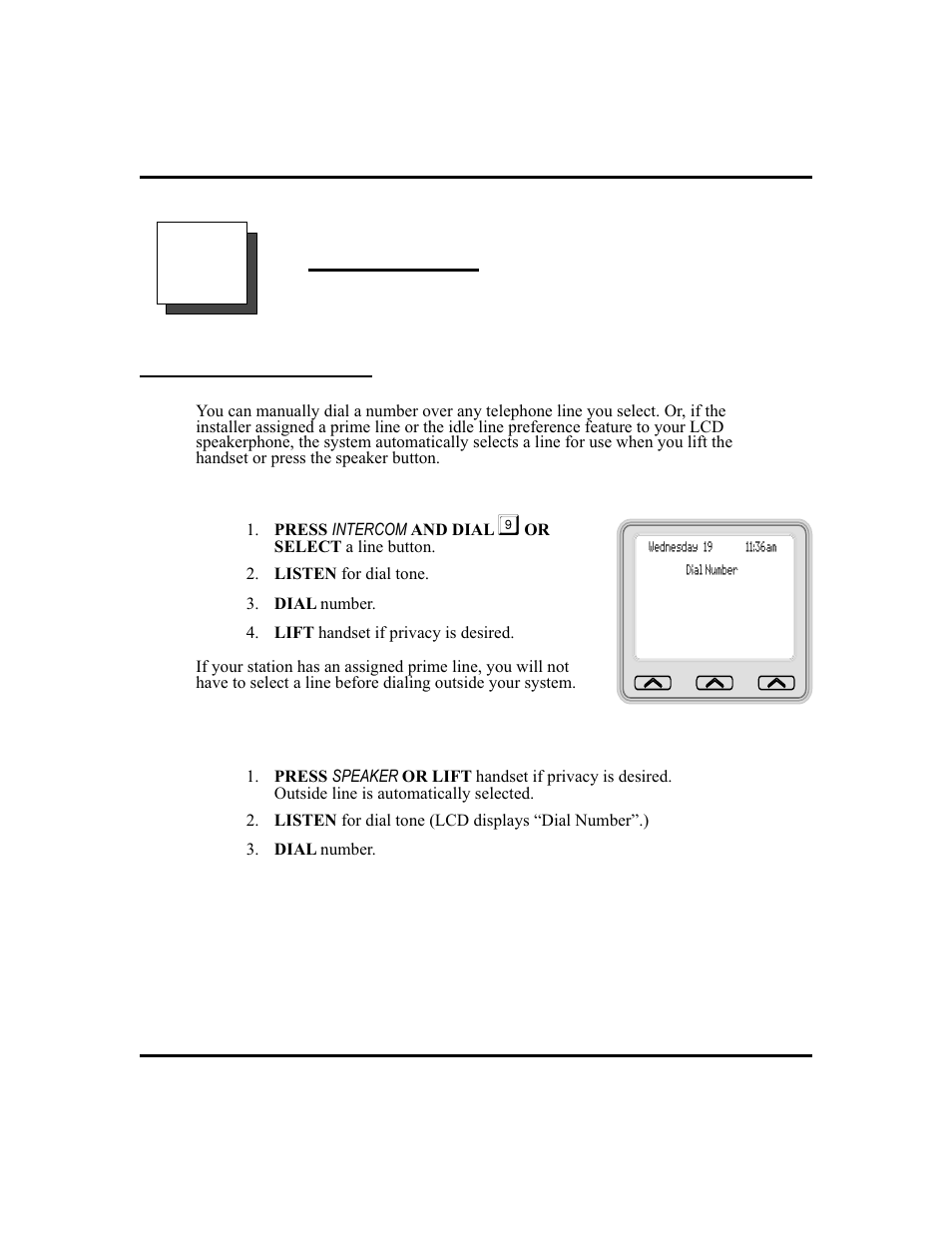 3 making calls 29, Making outside calls 29, Dialing outside numbers, 29 | Making calls, Making outside calls | Vertical Communications and FXT User Manual | Page 37 / 132