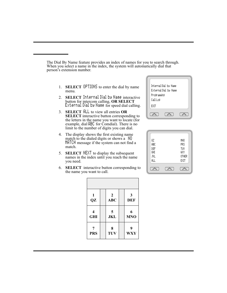 Dial by name 77, Dial by name, 77, Dial by name | Vertical Communications and FXT User Manual | Page 85 / 132