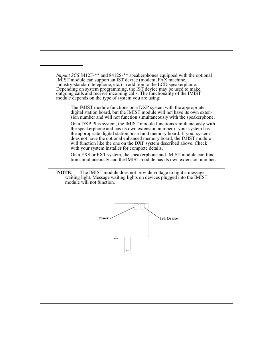 Imist module 84, Imist module | Vertical Communications and FXT User Manual | Page 92 / 132
