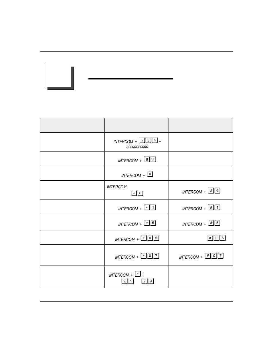 A feature access codes 65, Feature access codes | Vertical Communications GCA70-248 User Manual | Page 73 / 92