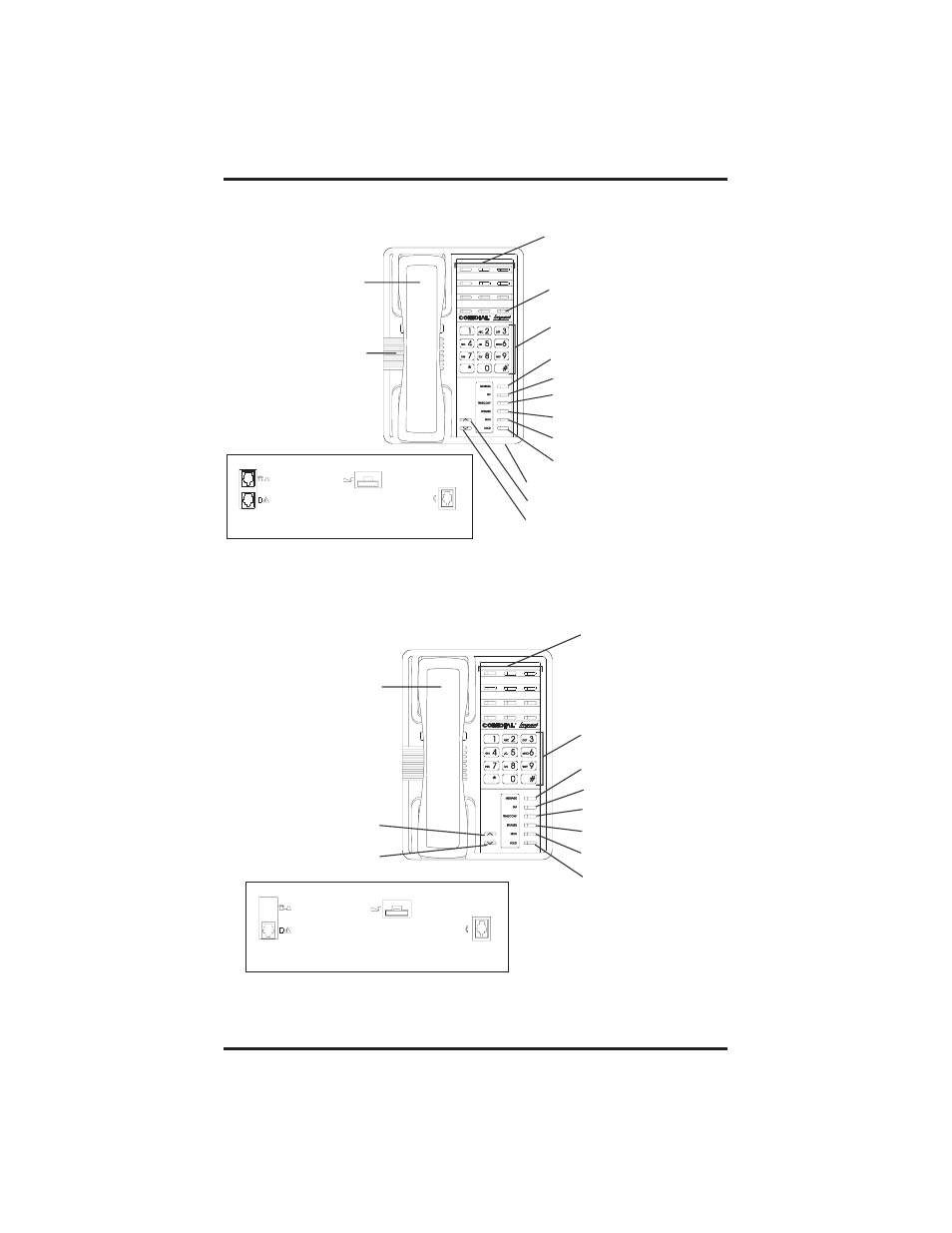 Connectors on bottom of telephone, Volume up intercom button, Optional ist module handset line cord | Vertical Communications R DSU User Manual | Page 10 / 56