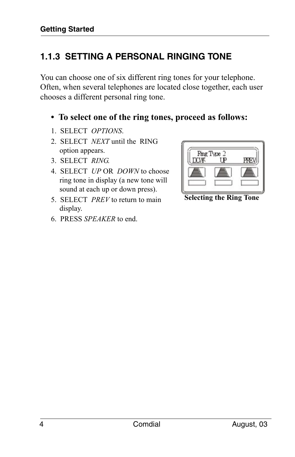 3 setting a personal ringing tone | Vertical Communications SCS 8324S User Manual | Page 14 / 174