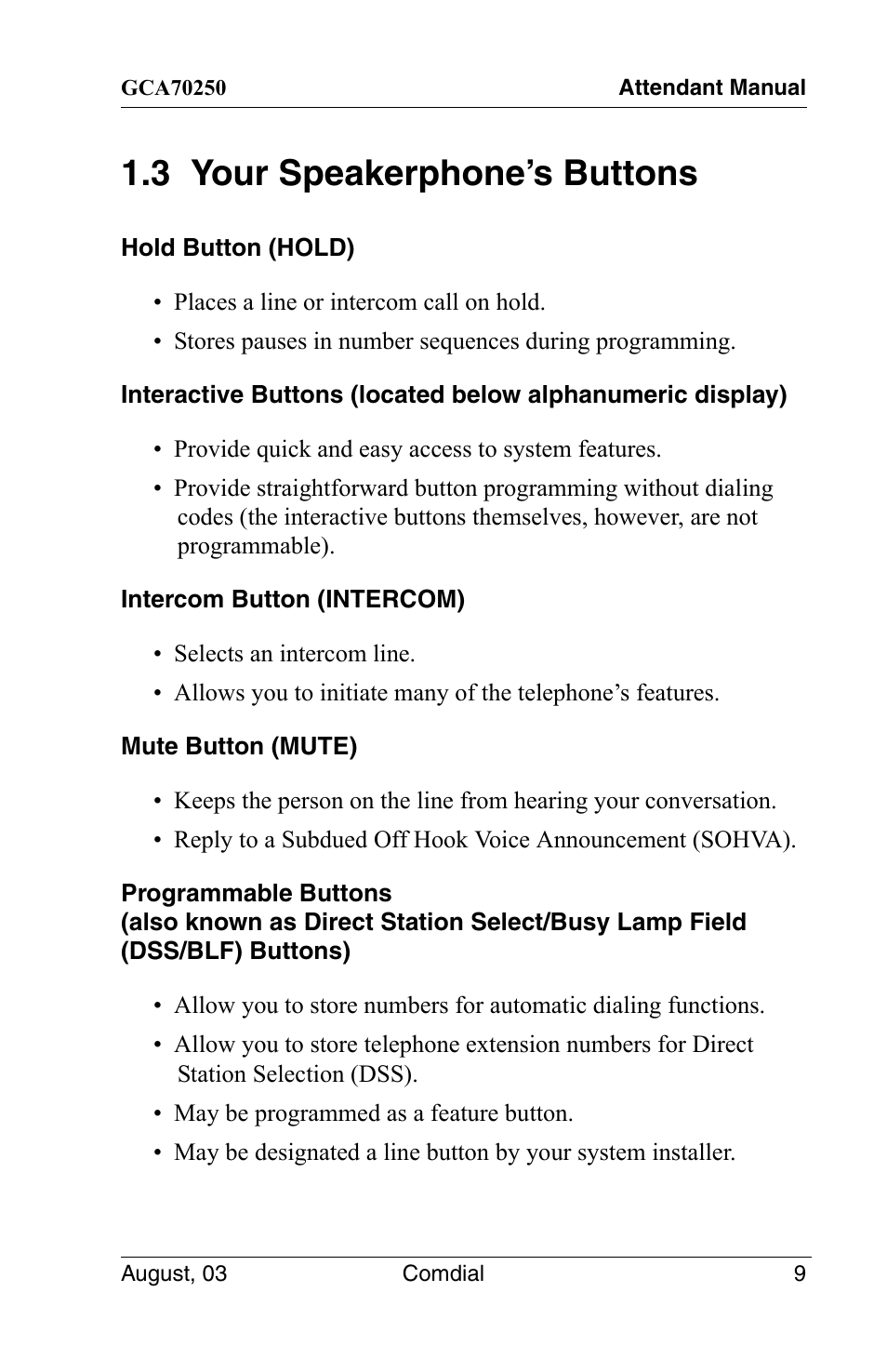 3 your speakerphone’s buttons | Vertical Communications SCS 8324S User Manual | Page 19 / 174