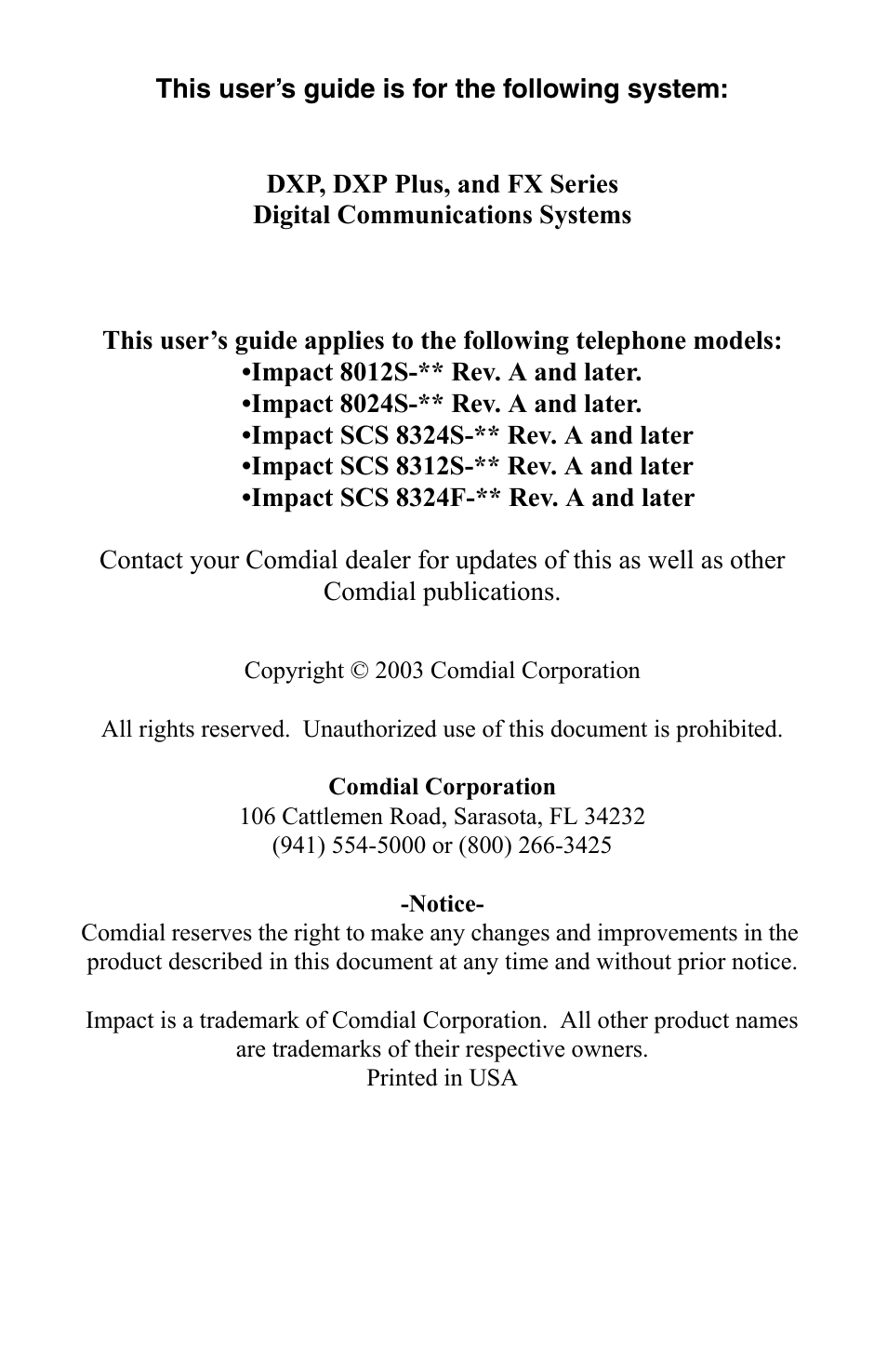 Vertical Communications SCS 8324S User Manual | Page 2 / 174