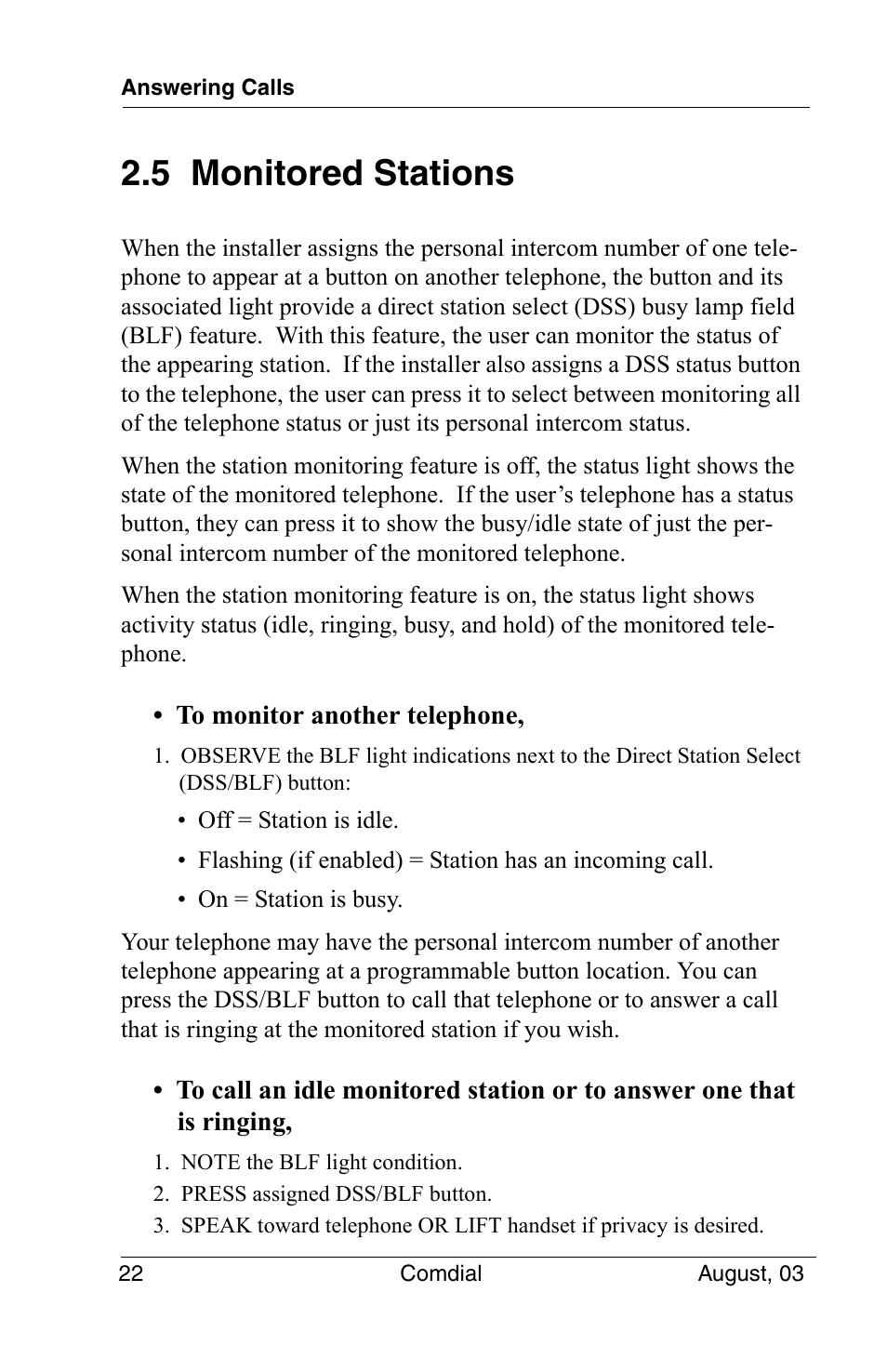 5 monitored stations | Vertical Communications SCS 8324S User Manual | Page 32 / 174