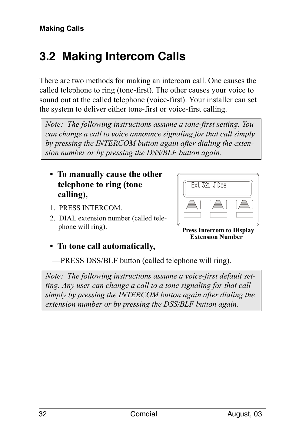 2 making intercom calls | Vertical Communications SCS 8324S User Manual | Page 42 / 174