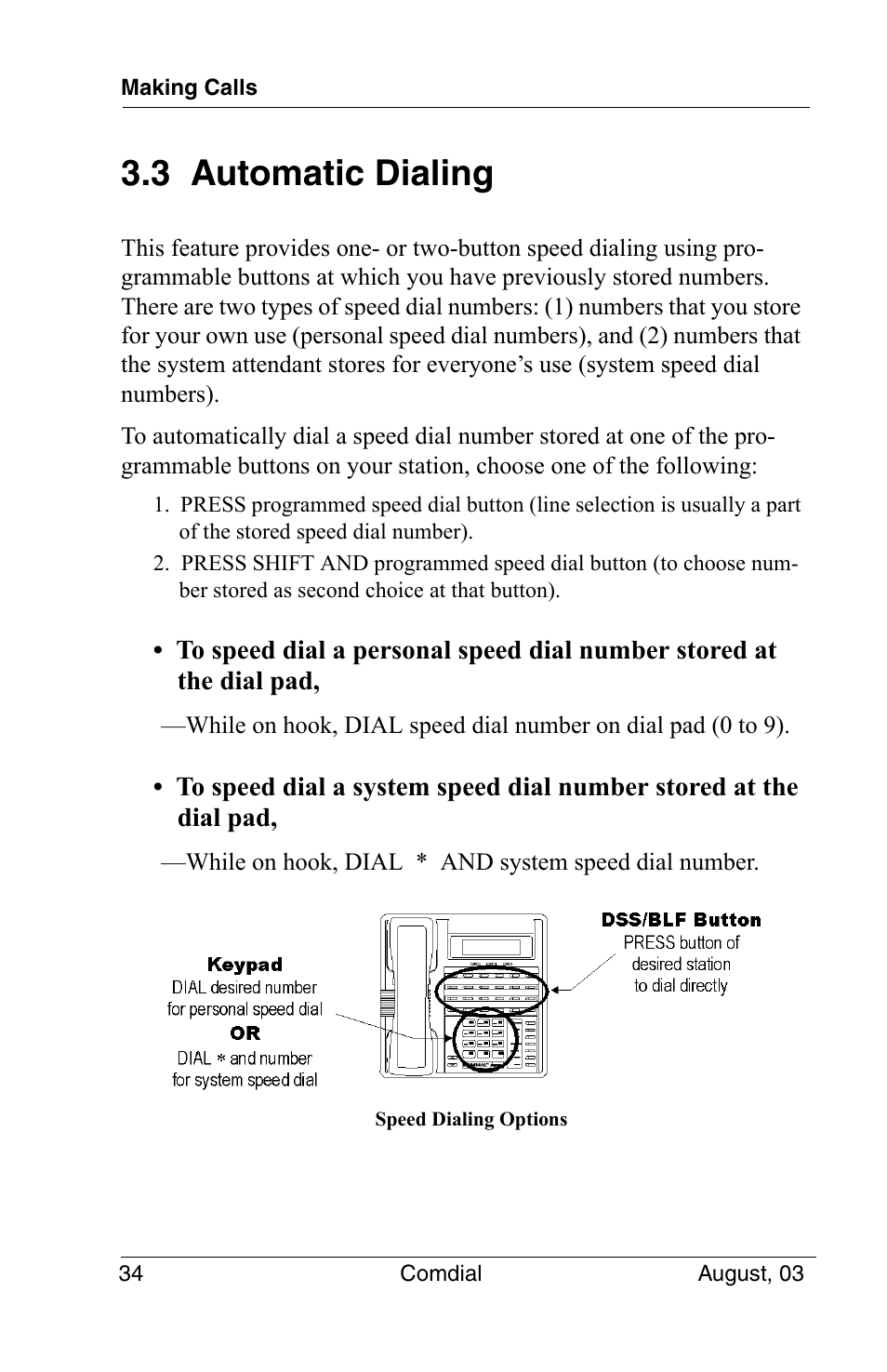 3 automatic dialing | Vertical Communications SCS 8324S User Manual | Page 44 / 174