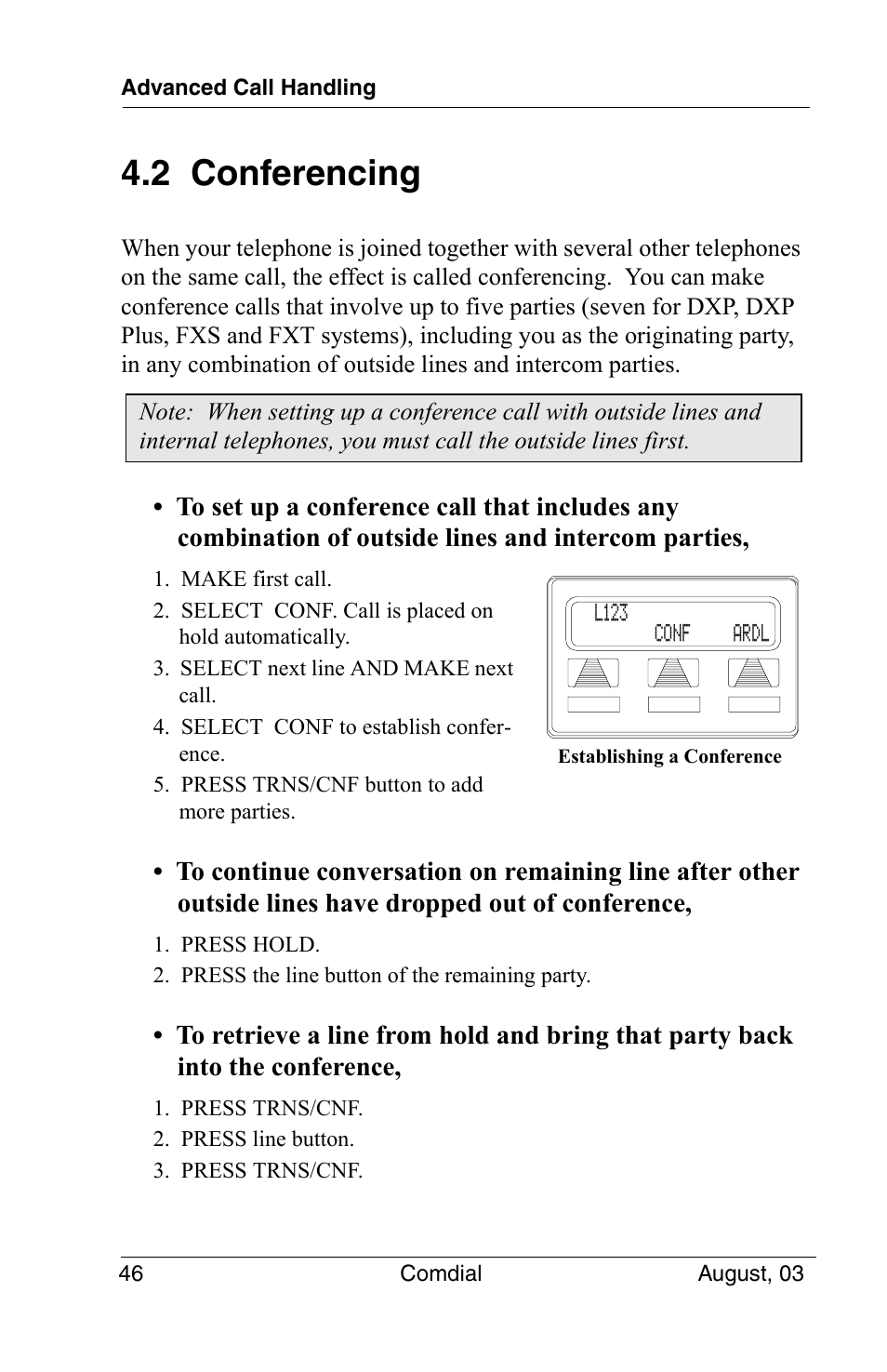 2 conferencing | Vertical Communications SCS 8324S User Manual | Page 56 / 174