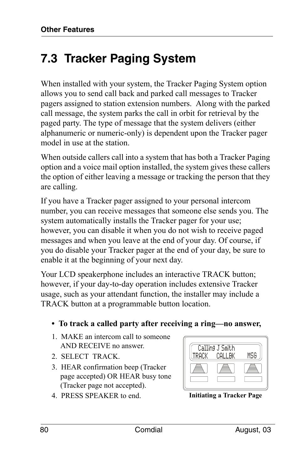 3 tracker paging system | Vertical Communications SCS 8324S User Manual | Page 90 / 174