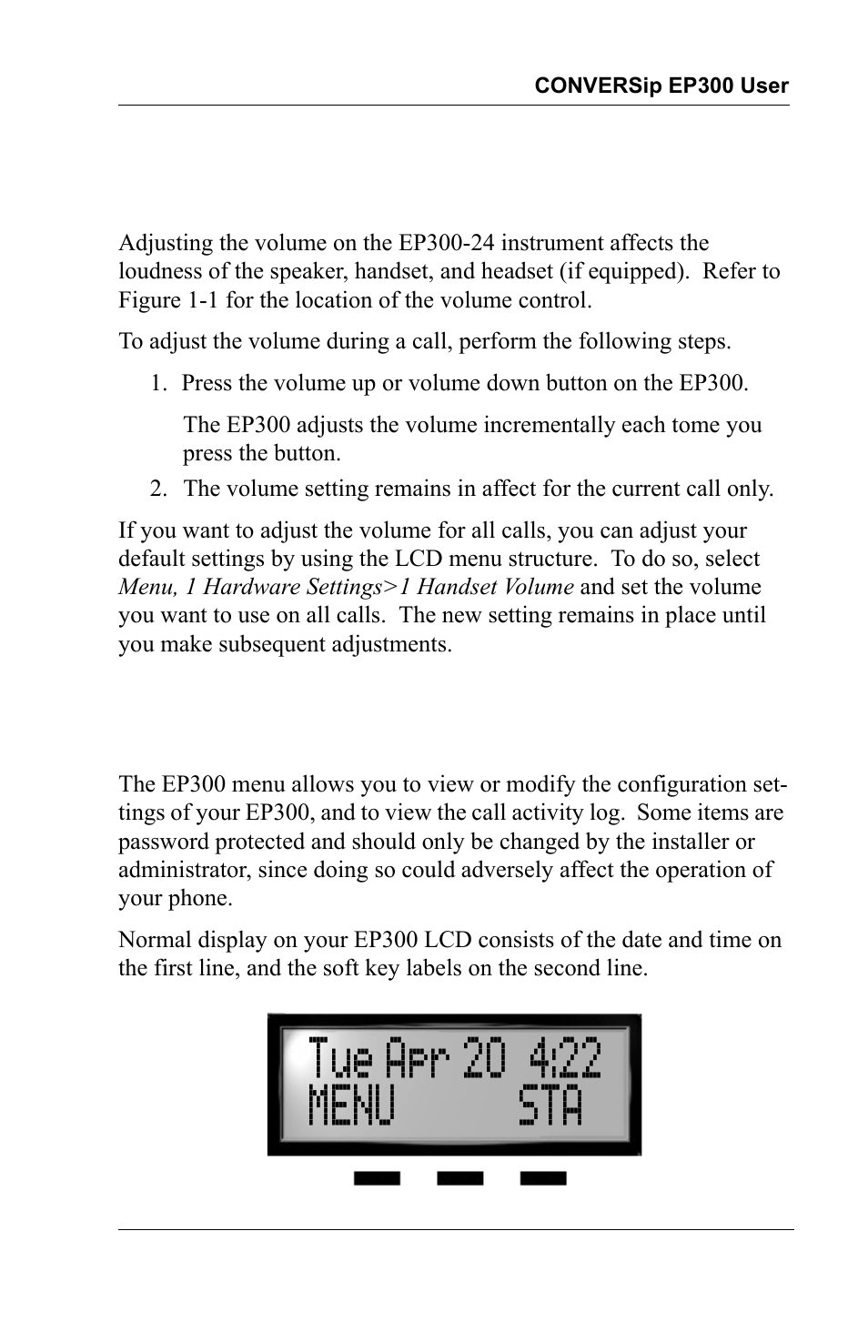 3 adjusting the volume, 4 using the lcd menu | Vertical Communications MP5000 User Manual | Page 13 / 38
