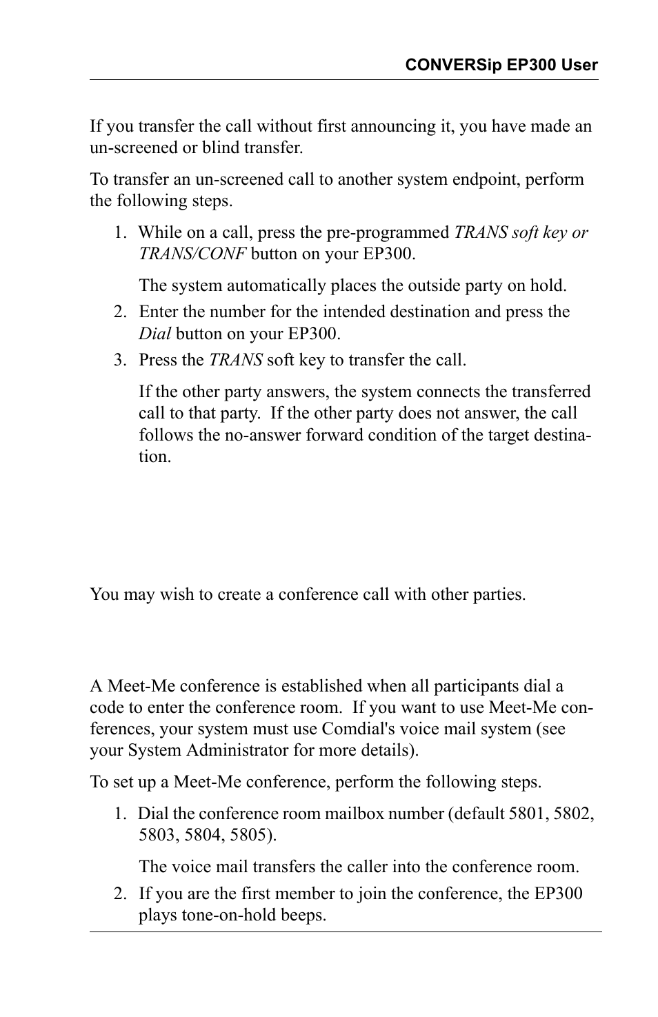 5 establishing a multi-party conference, 1 meet-me conferences, 6 establishing a multi-party conference | 2 meet-me conferences | Vertical Communications MP5000 User Manual | Page 29 / 38