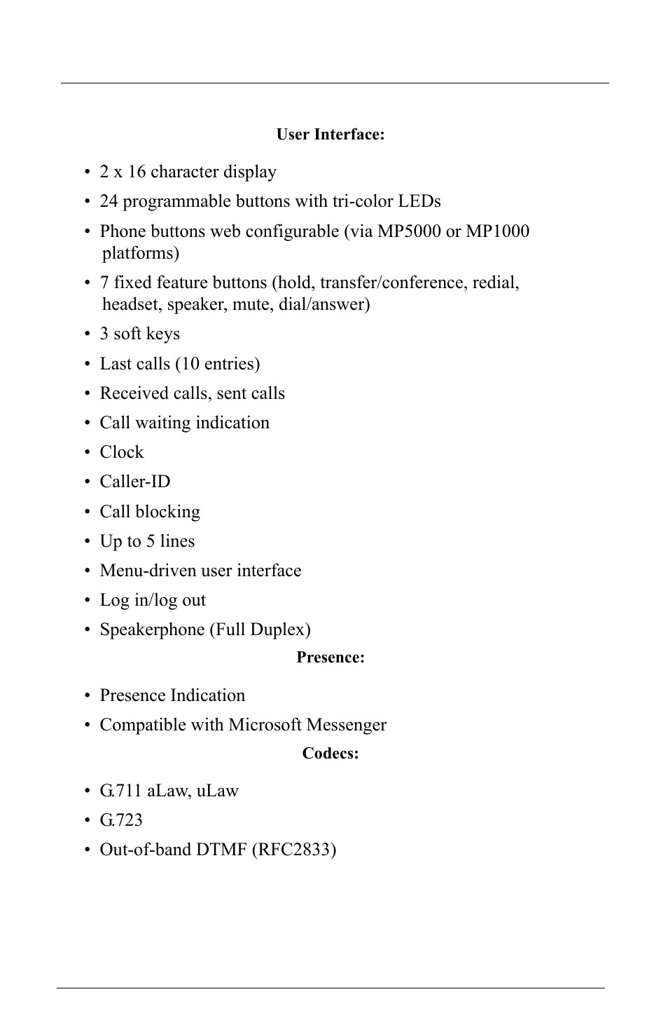 Vertical Communications MP5000 User Manual | Page 32 / 38