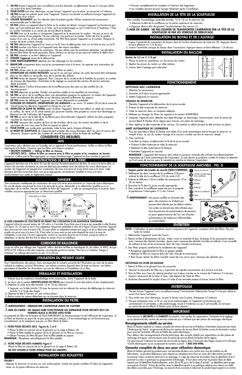 Cordons de rallonge, Danger, Avis | Déballage et installation installation du filtre, Utilisation du présent guide, Entretien, Renseignements relatifs au service, Entreposage important | Vertical Communications UV800B User Manual | Page 3 / 5