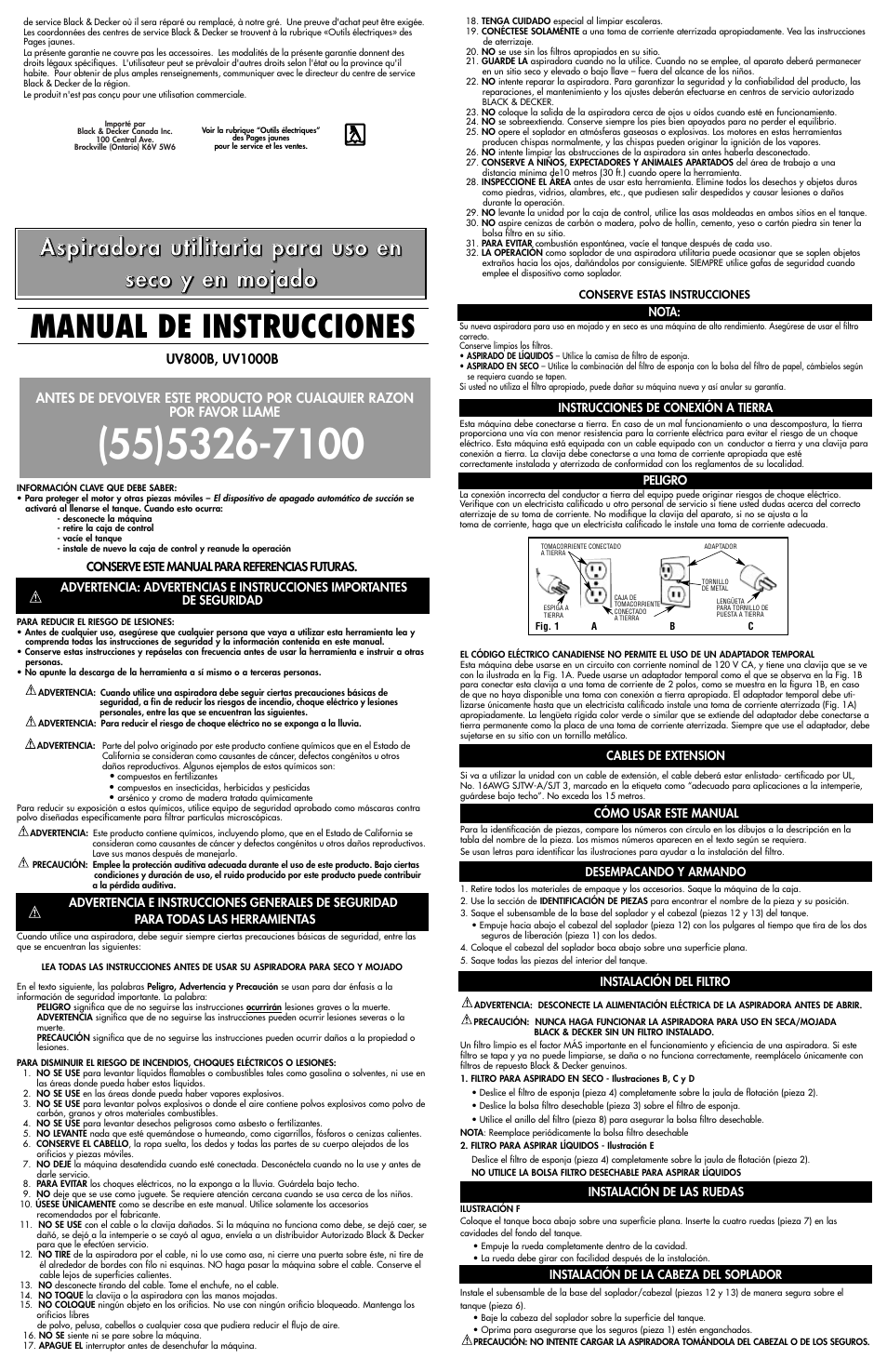 Manual de instrucciones | Vertical Communications UV800B User Manual | Page 4 / 5