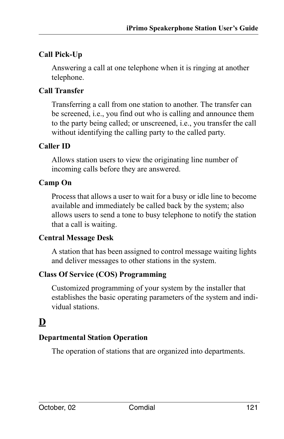 Vertical Communications 8012S User Manual | Page 131 / 162