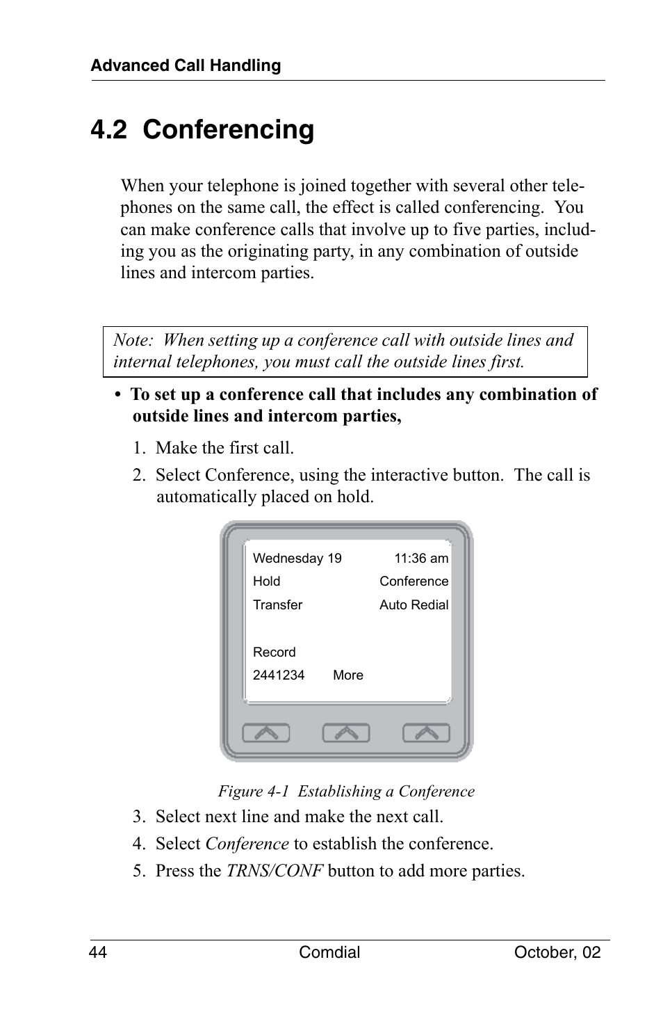 2 conferencing | Vertical Communications 8012S User Manual | Page 54 / 162