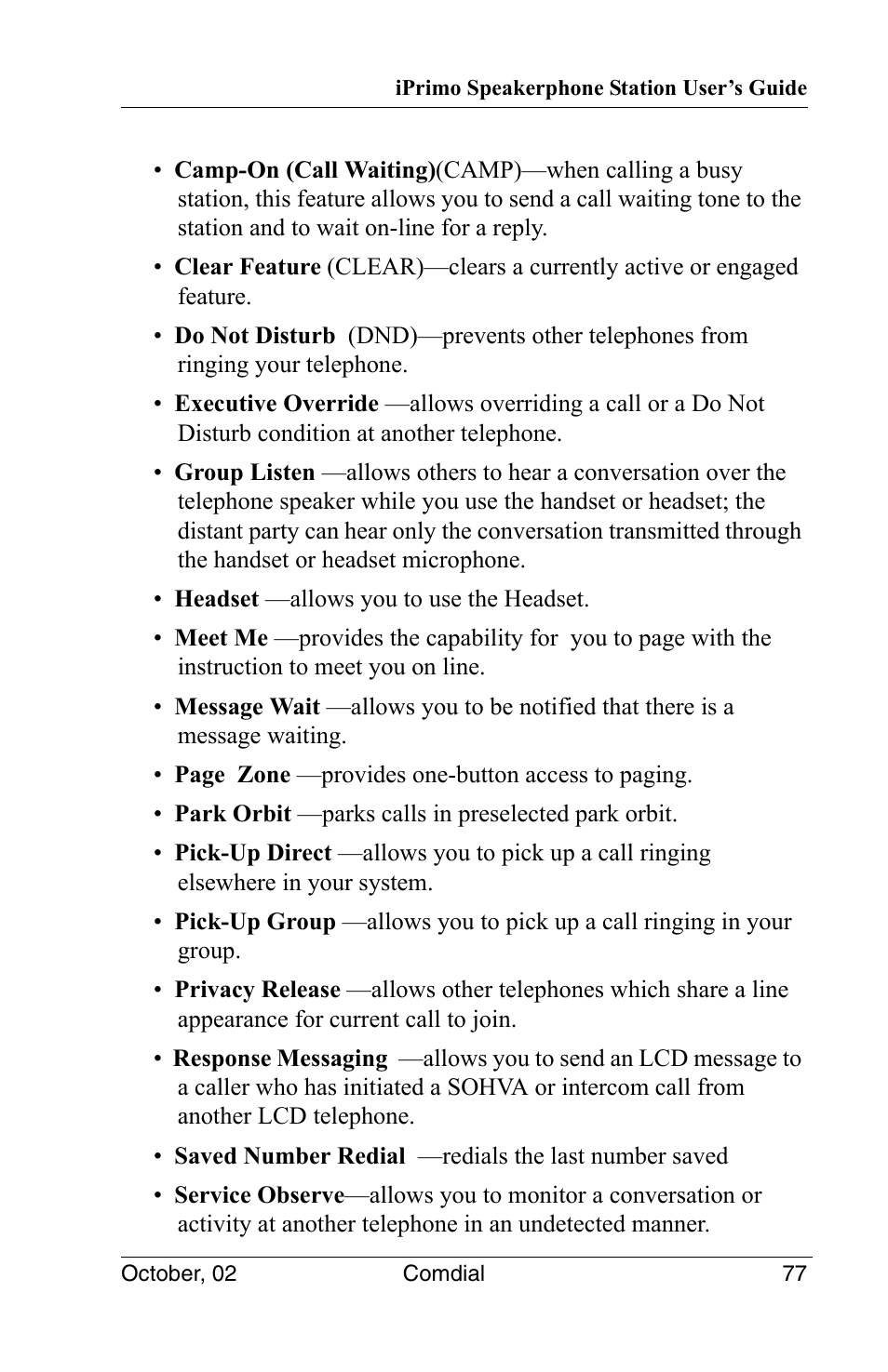 Vertical Communications 8012S User Manual | Page 87 / 162