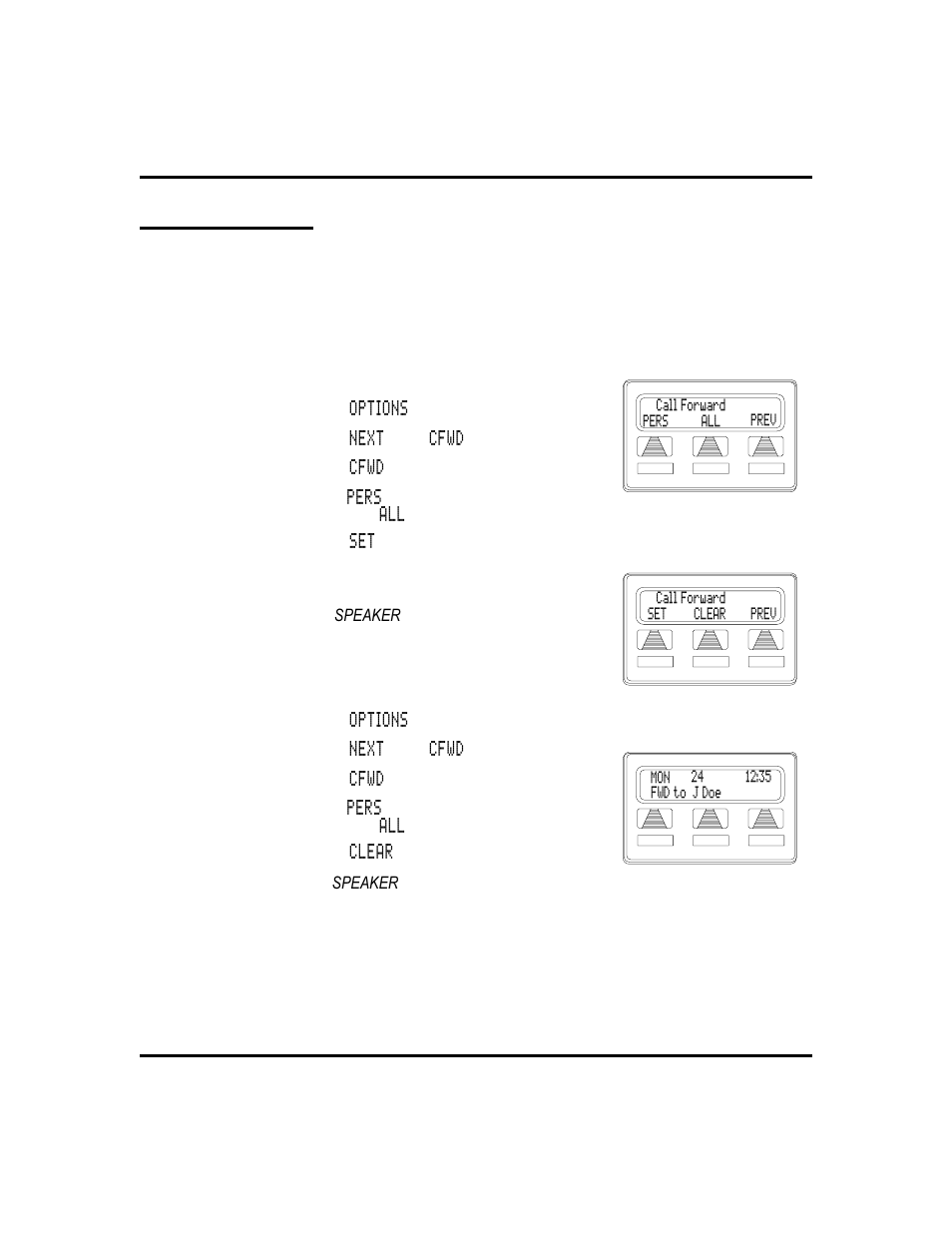 Call forwarding 38, Call forward outside system, 38, Call forward outside system (cfos), 38 | Call forwarding, 38, All calls, 38, Personal calls, 38, Call forwarding, Forwarding a call, Call forward outside system (cfos) | Vertical Communications 8024S User Manual | Page 46 / 106