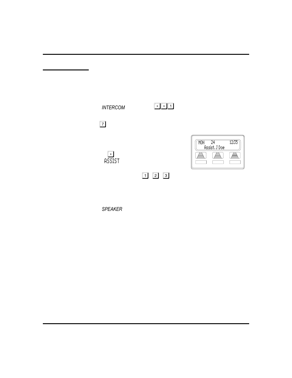 Assist button 54, Program ming an assist button, 54, Assist button | Vertical Communications 8024S User Manual | Page 62 / 106