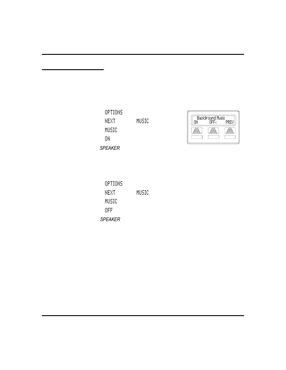 Back ground music 59, Selecting, 59, Background music | Vertical Communications 8024S User Manual | Page 67 / 106