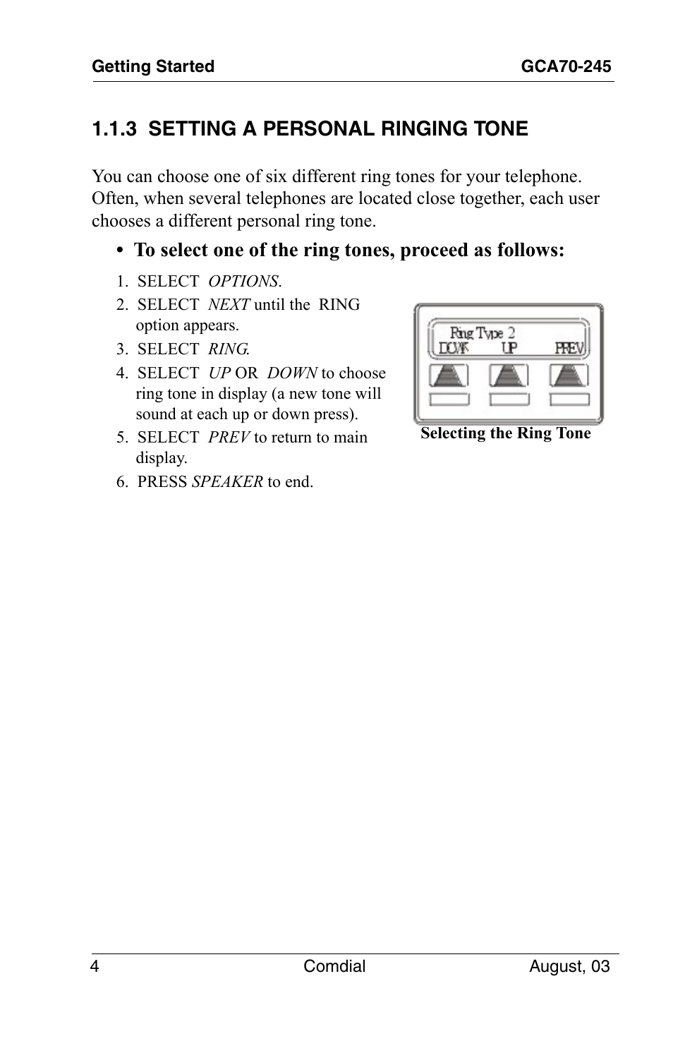 3 setting a personal ringing tone | Vertical Communications SCS 8324F User Manual | Page 14 / 146