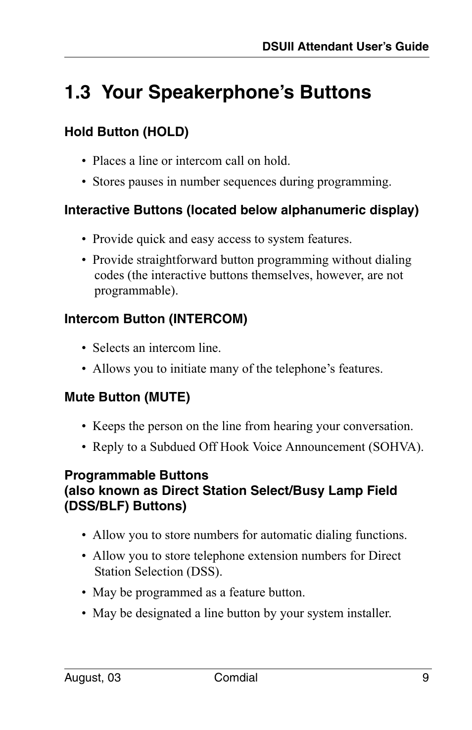 3 your speakerphone’s buttons | Vertical Communications SCS 8324F User Manual | Page 19 / 146