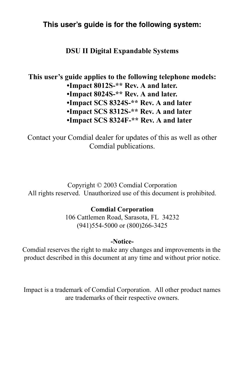 Vertical Communications SCS 8324F User Manual | Page 2 / 146