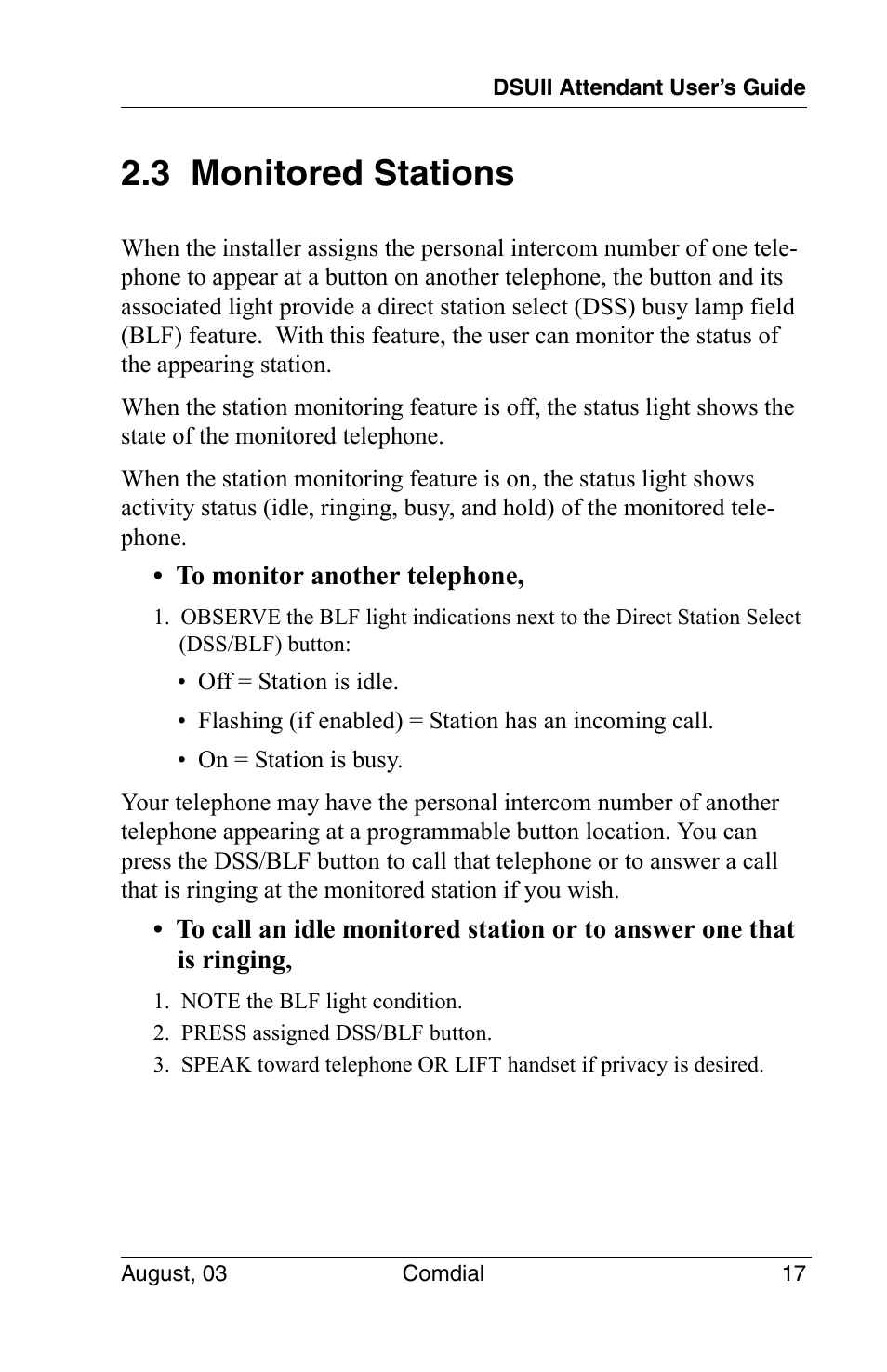 3 monitored stations | Vertical Communications SCS 8324F User Manual | Page 27 / 146
