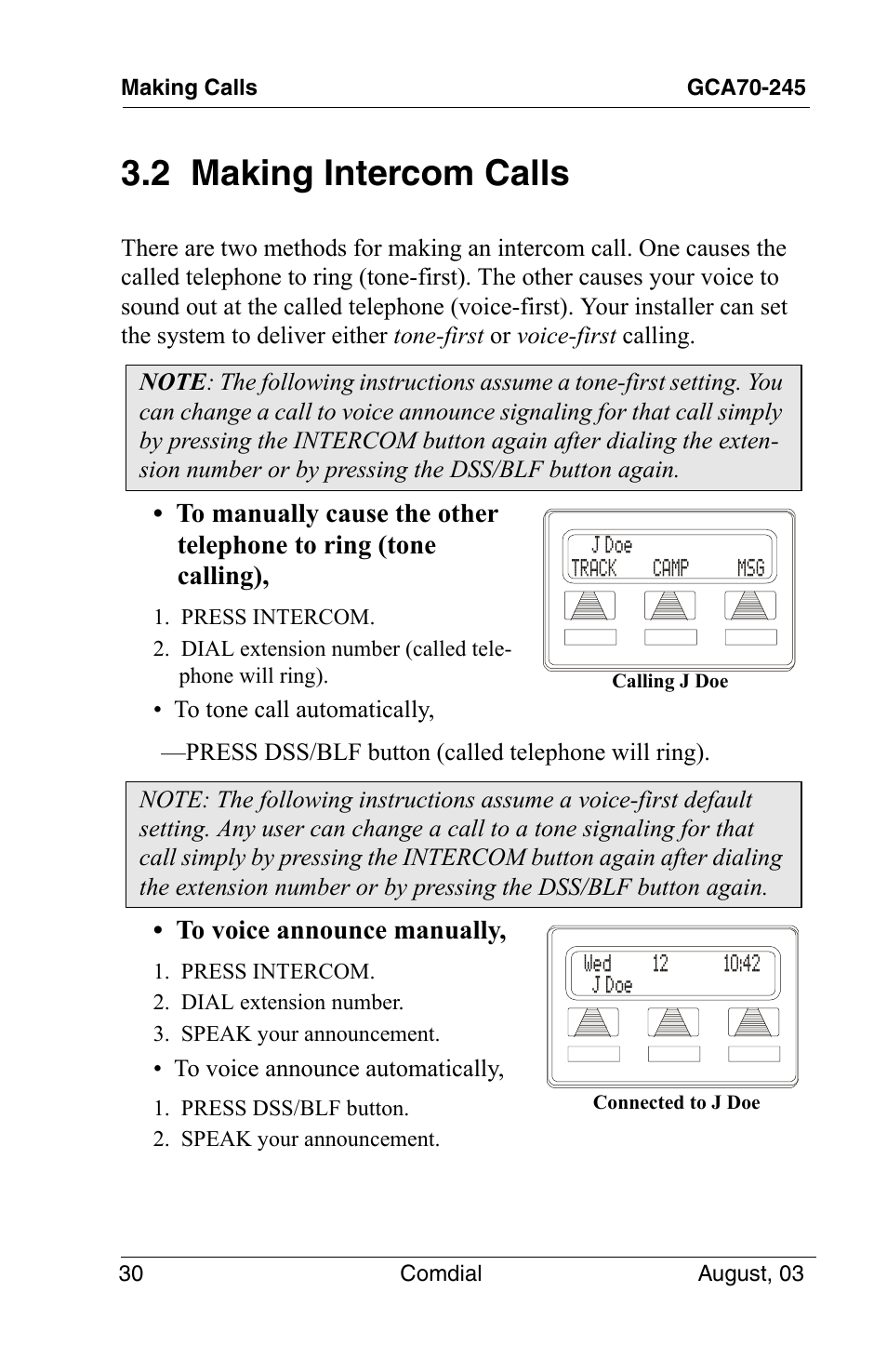 2 making intercom calls | Vertical Communications SCS 8324F User Manual | Page 40 / 146
