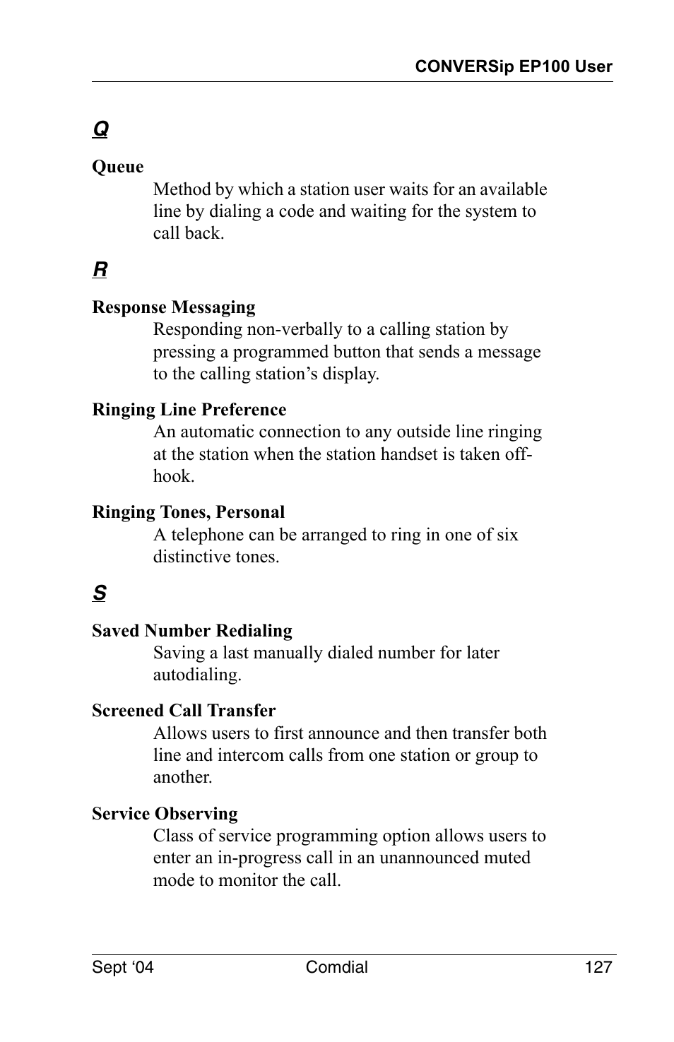 Vertical Communications EP100 User Manual | Page 125 / 132