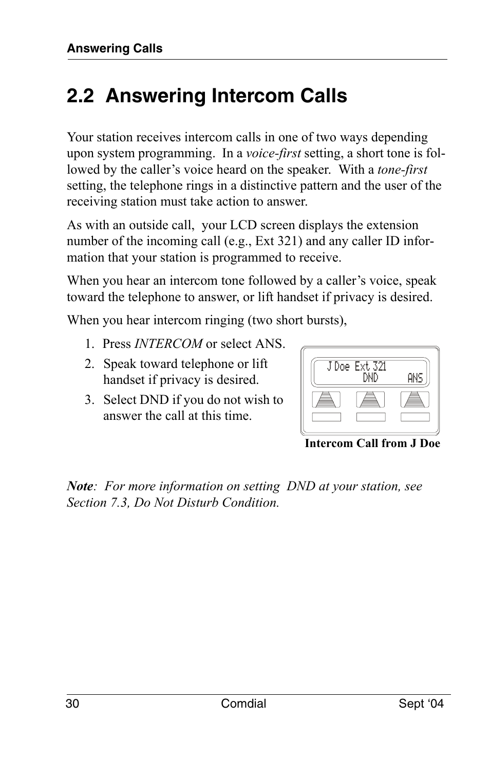 2 answering intercom calls | Vertical Communications EP100 User Manual | Page 28 / 132