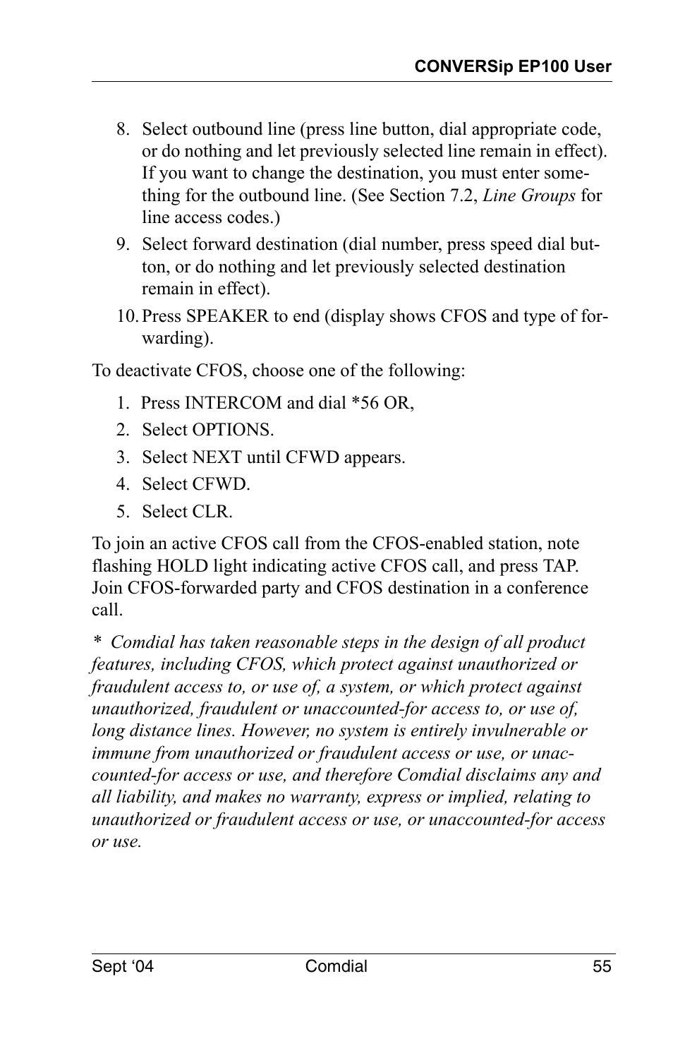 Vertical Communications EP100 User Manual | Page 53 / 132