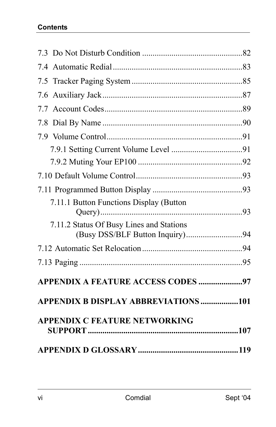 Vertical Communications EP100 User Manual | Page 6 / 132