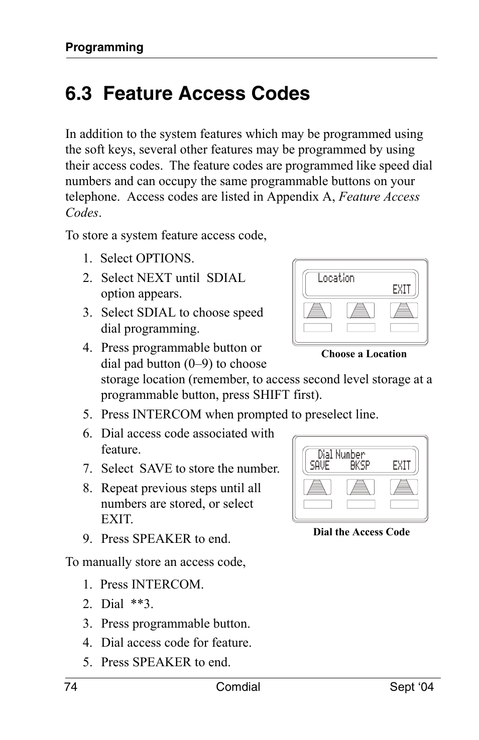 3 feature access codes | Vertical Communications EP100 User Manual | Page 72 / 132