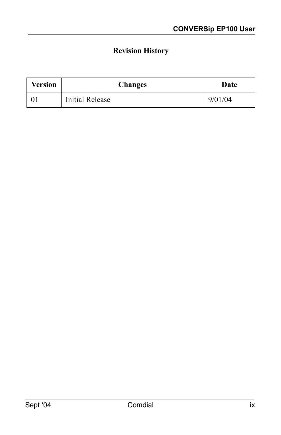 Vertical Communications EP100 User Manual | Page 9 / 132