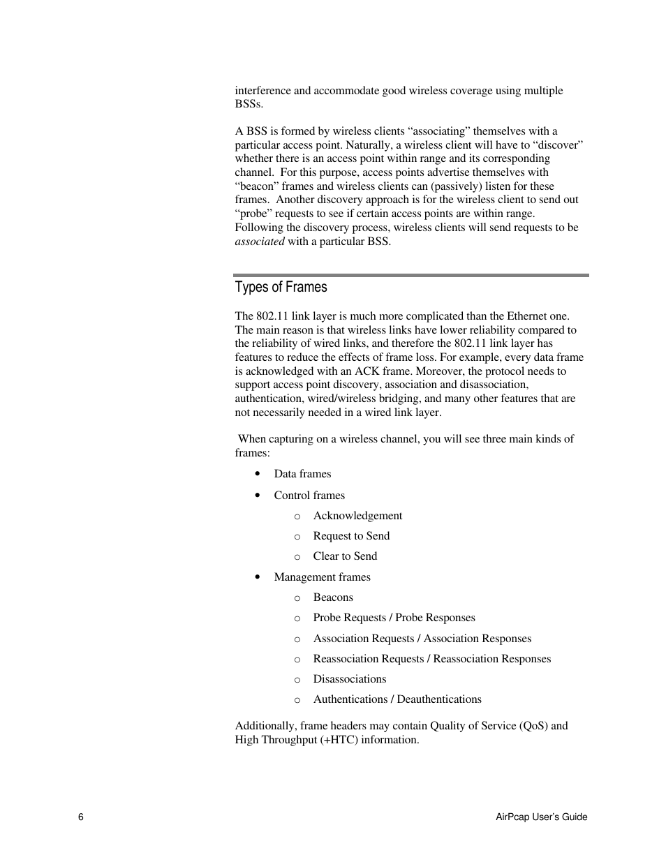 Types of frames | Cace Technologies AirPcap Wireless Capture Adapters User Manual | Page 8 / 25