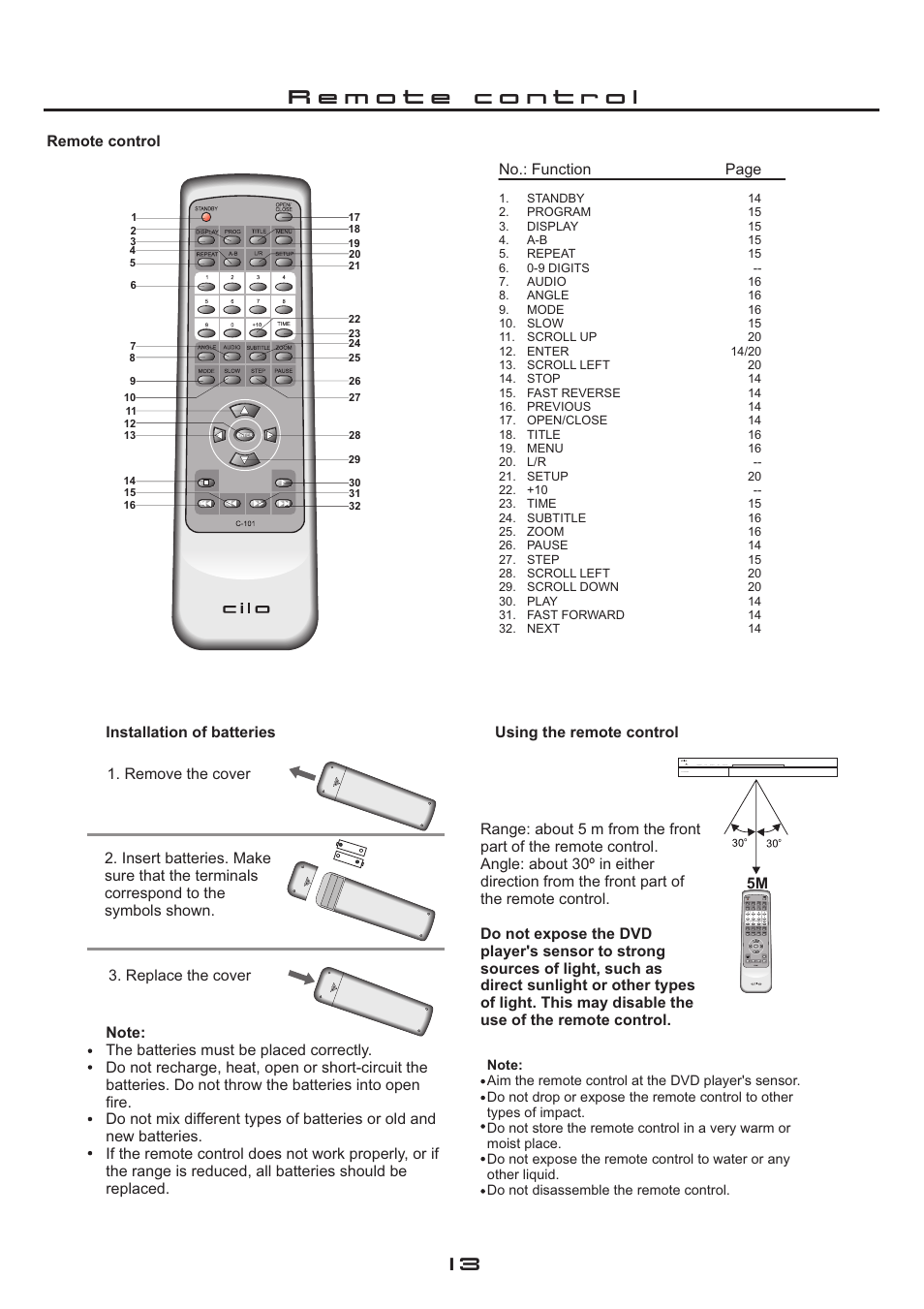 Cilo C-101 User Manual | Page 13 / 28