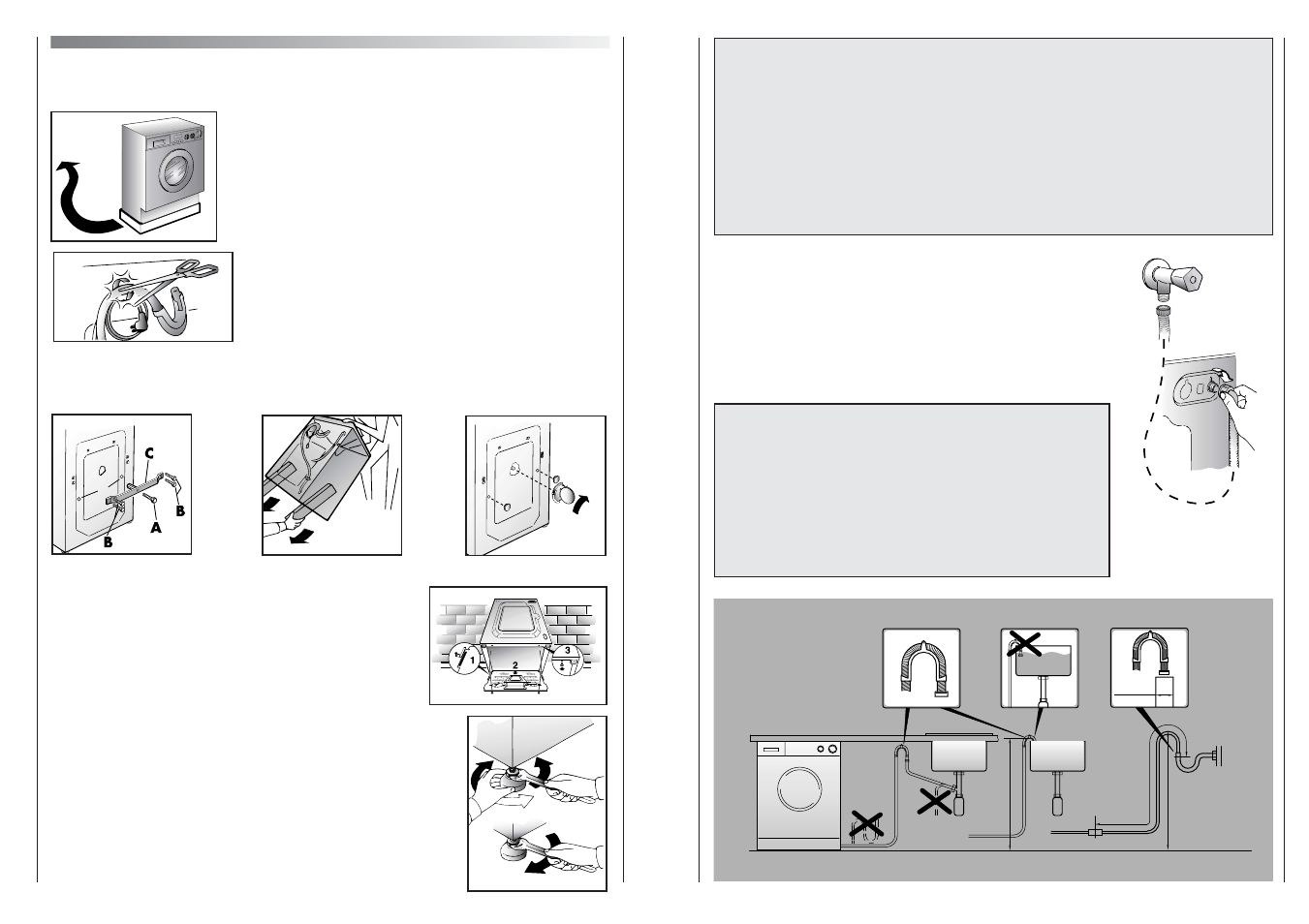 Setting up + installation | Candy CWB 110 User Manual | Page 14 / 17