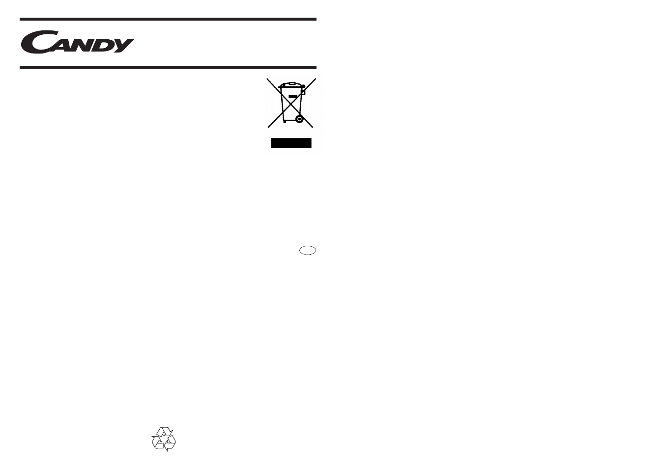 Candy CWB 110 User Manual | Page 17 / 17