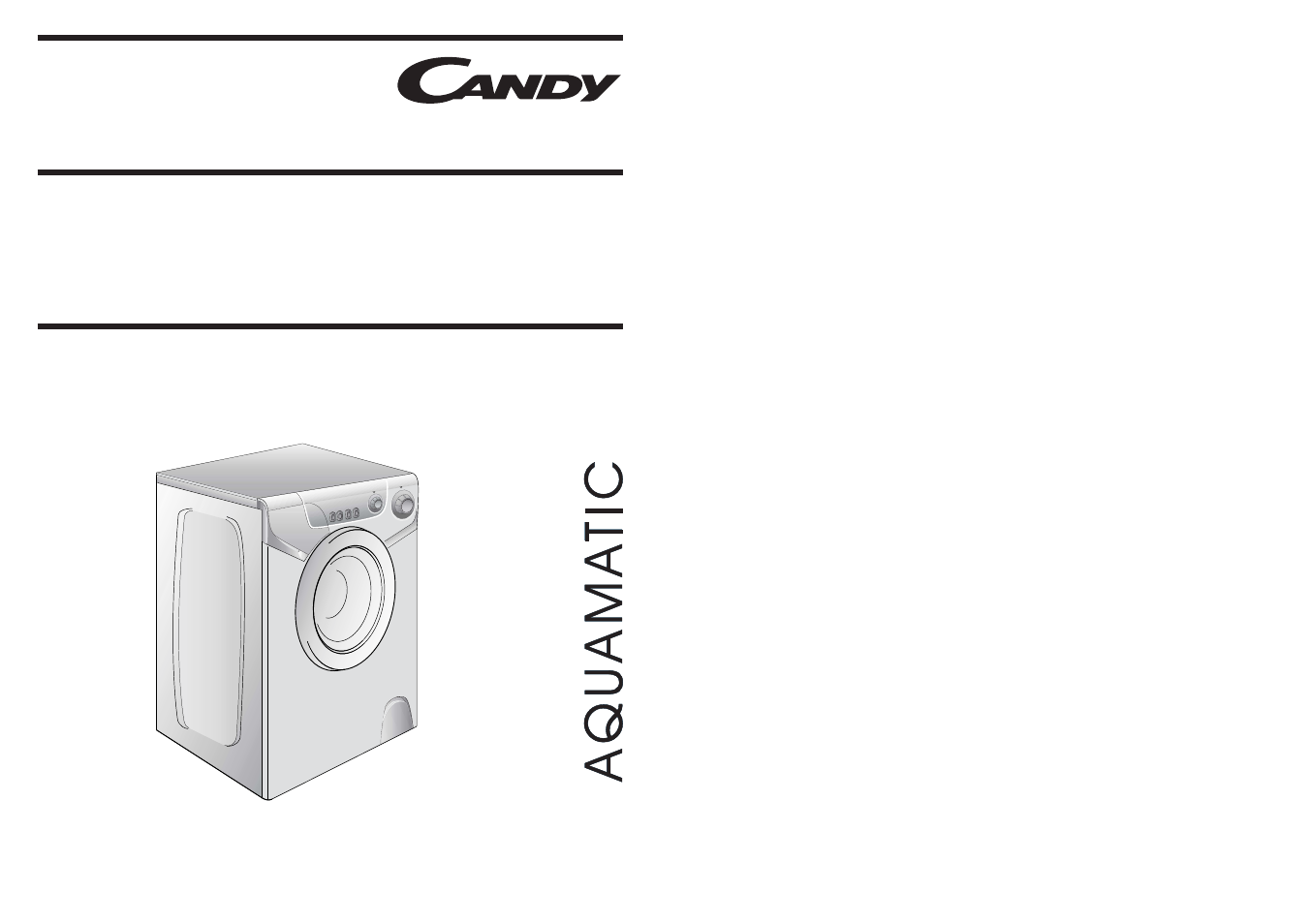 Candy AQUAMATIC AQUA 1000 T User Manual | 17 pages