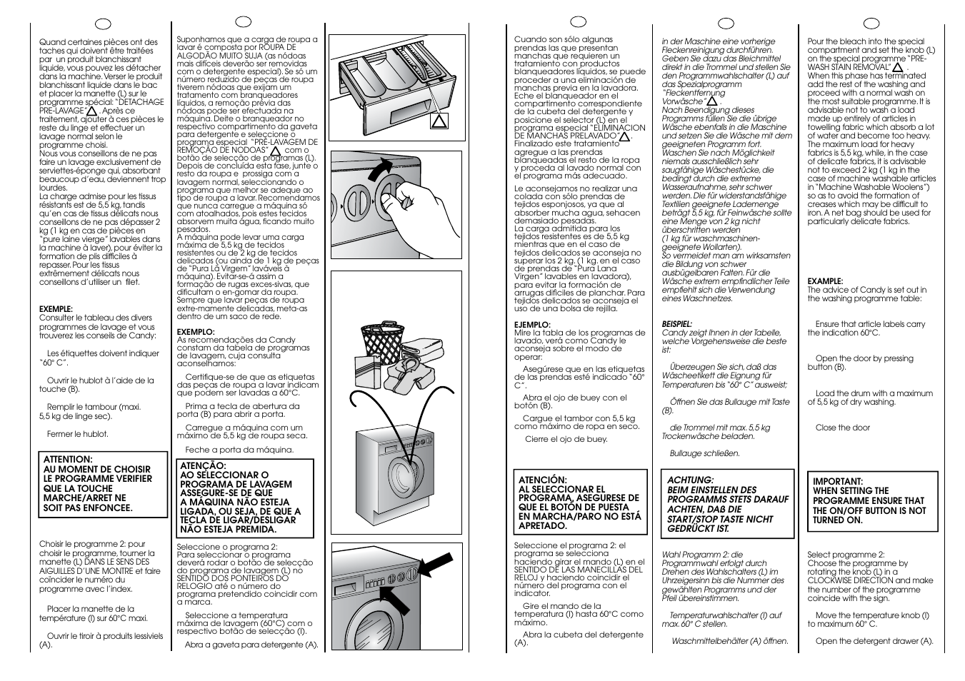 60° c 5,5 kg max | Candy CIN 100 T User Manual | Page 26 / 33