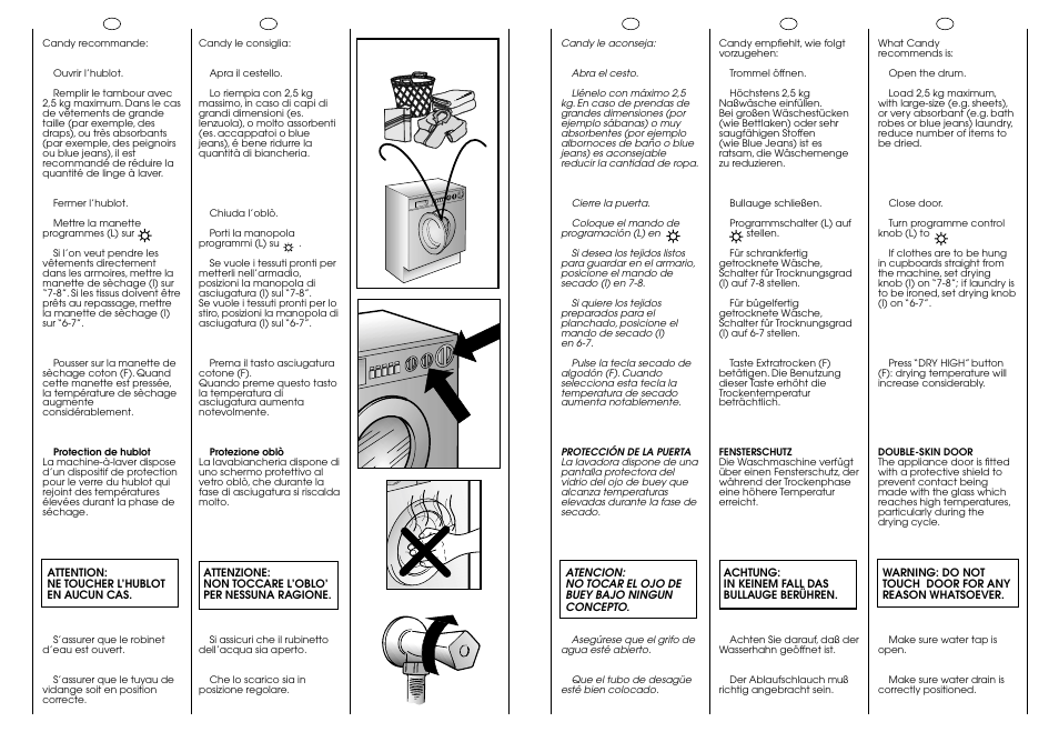 2,5 kg max | Candy ICW 101 TR H/C User Manual | Page 31 / 41