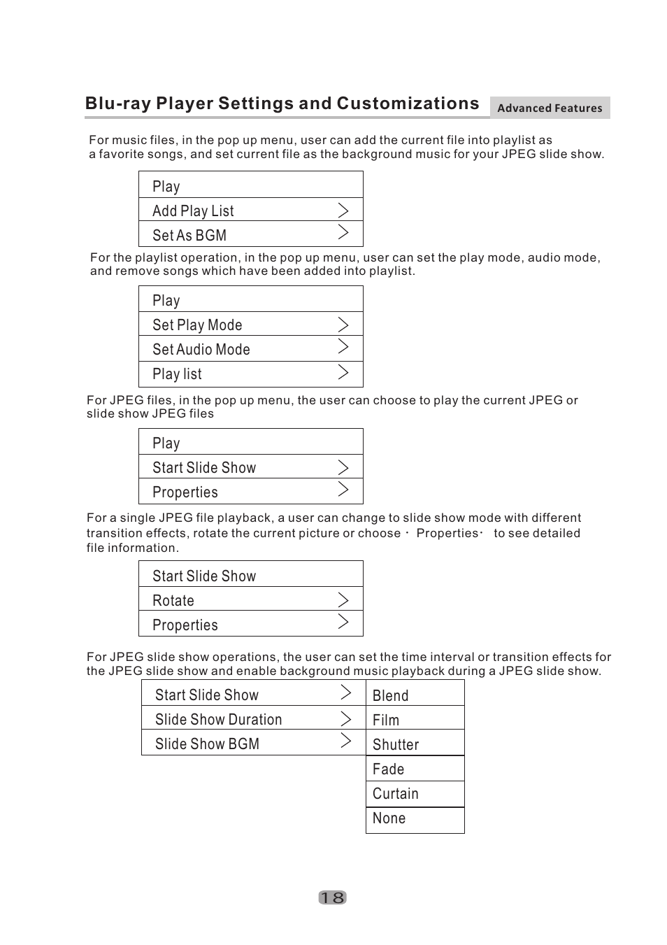 Blu-ray player settings and customizations | Curtis Mathes CMMBX130 User Manual | Page 20 / 23