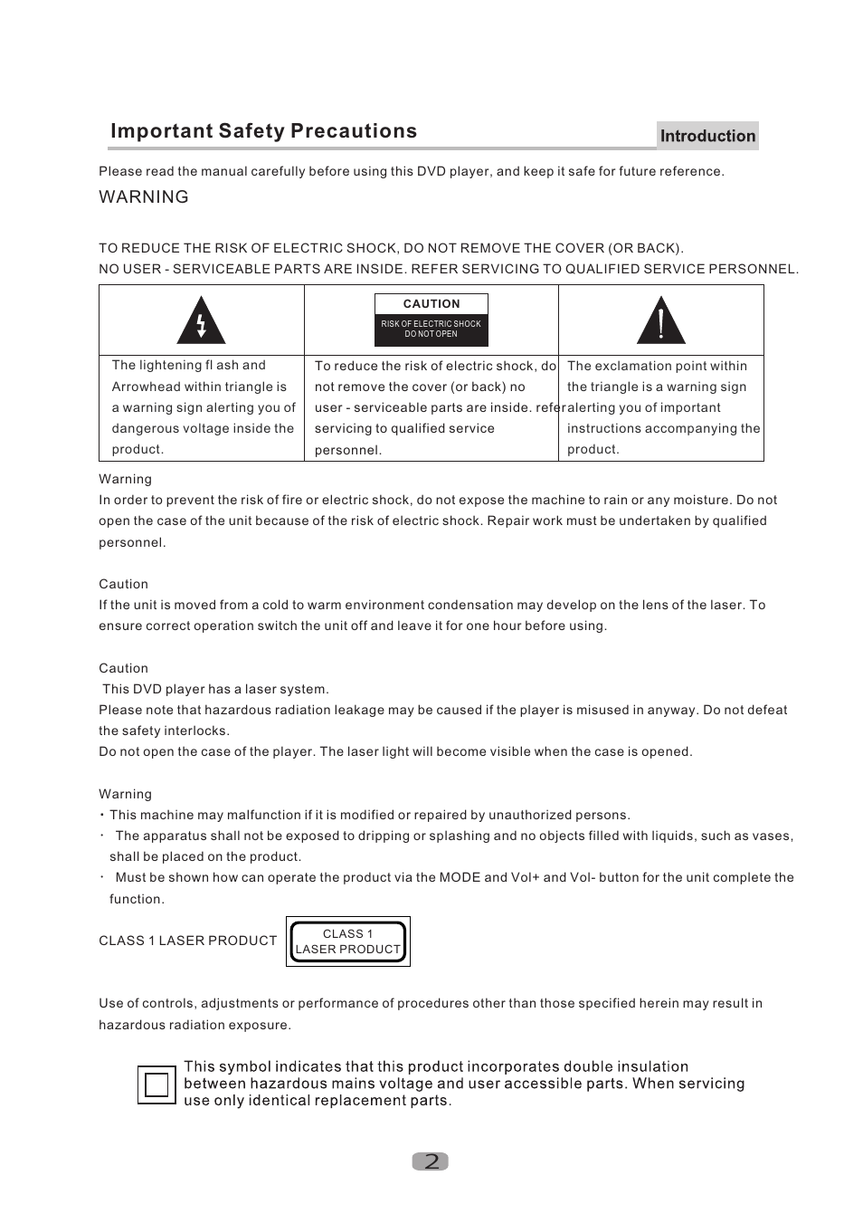 Important safety precautions, Warning | Curtis Mathes CMMBX130 User Manual | Page 4 / 23