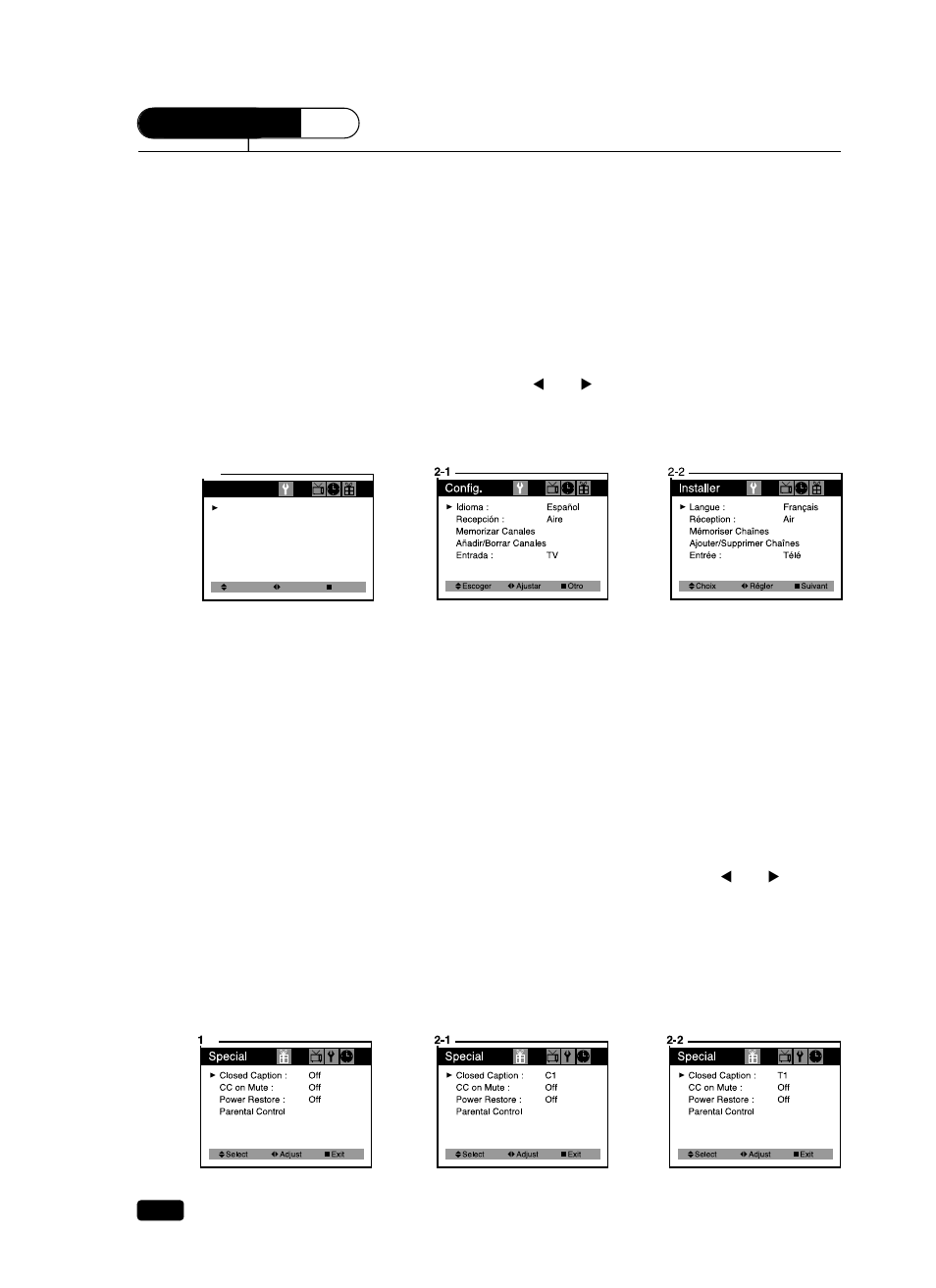 Additional features, Changing the language of the on-screen menus, Captioning | Curtis Mathes CM 13102 User Manual | Page 23 / 32