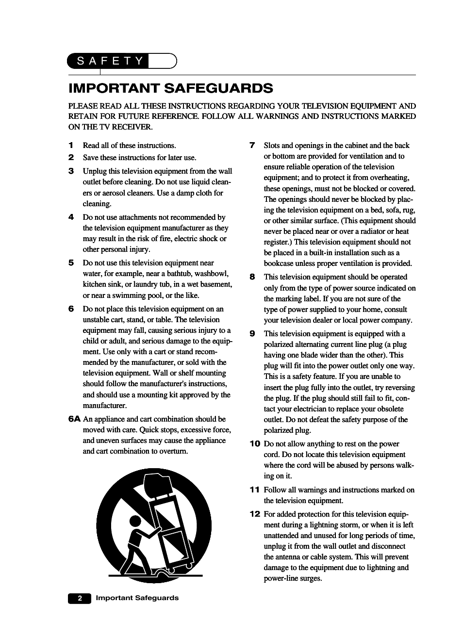 Important safeguards | Curtis Mathes CM 13102 User Manual | Page 5 / 32