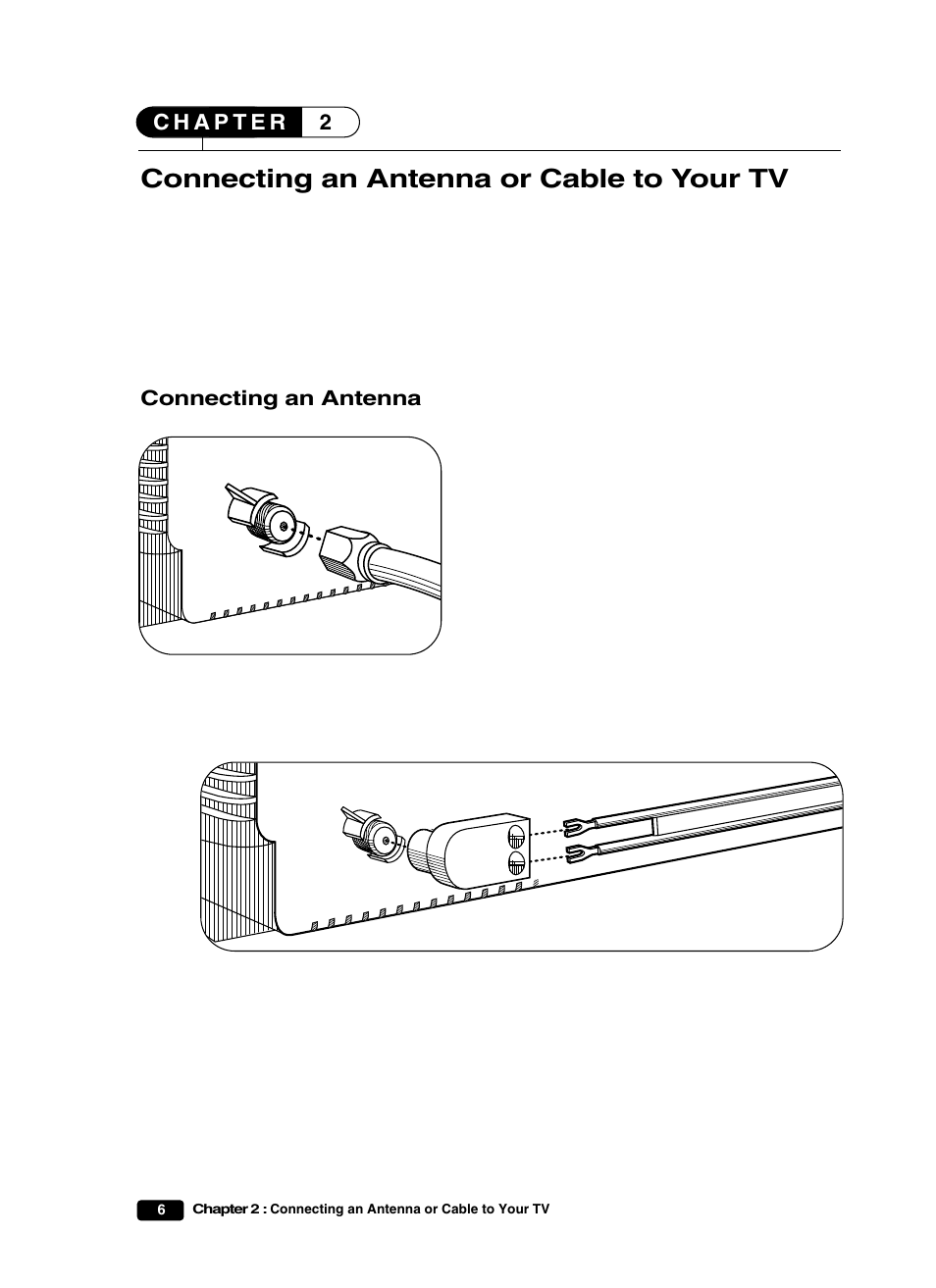 Connecting an antenna or cable to your tv, Connecting an antenna | Curtis Mathes CM25101S User Manual | Page 11 / 40