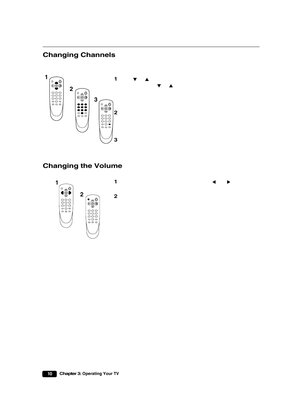 Changing channels, Changing the volume | Curtis Mathes CM25101S User Manual | Page 15 / 40