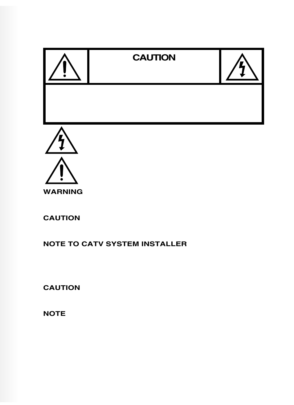 Caution | Curtis Mathes CM25101S User Manual | Page 2 / 40